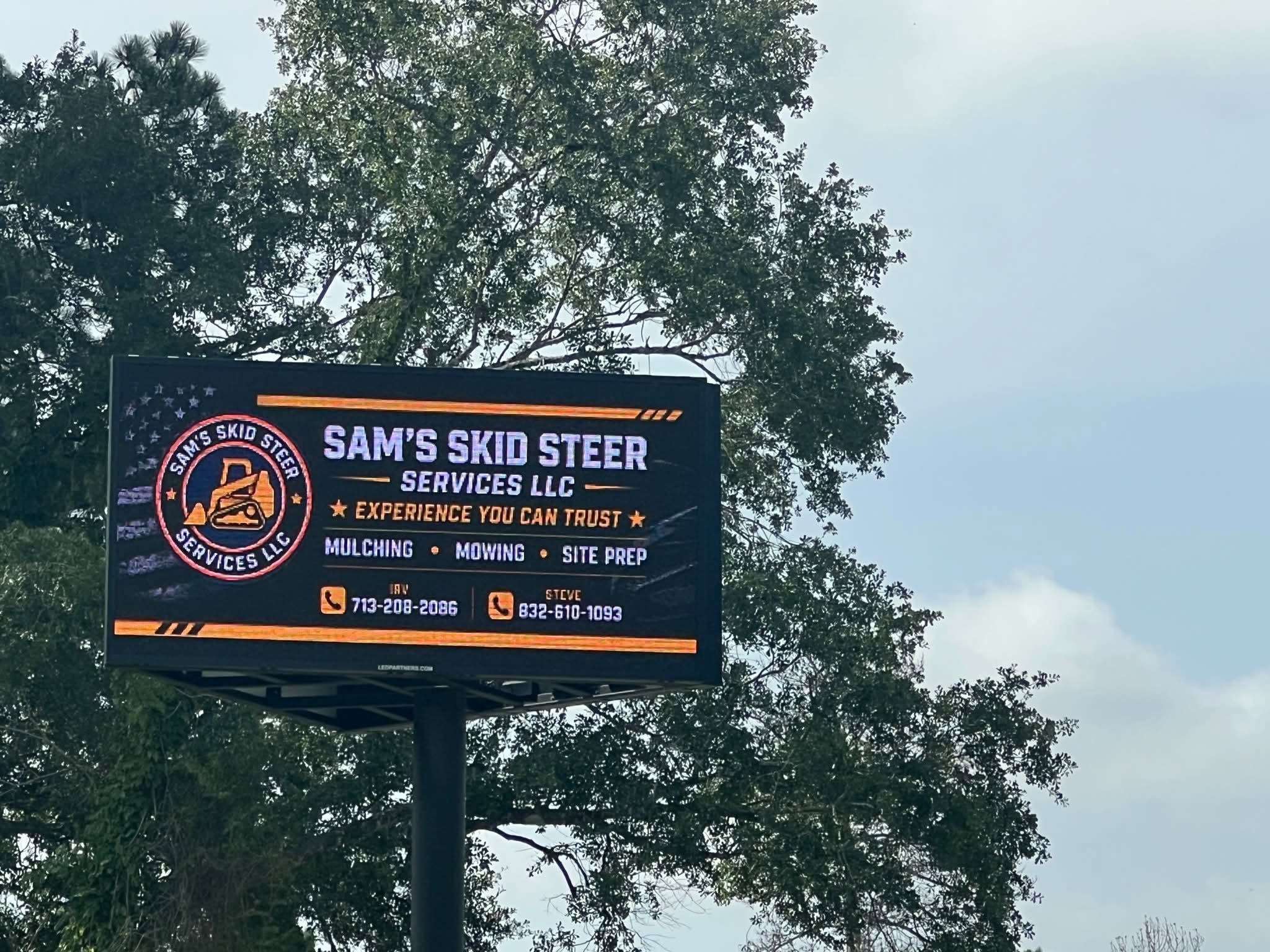 Sam's Skid Steer Services billboard
